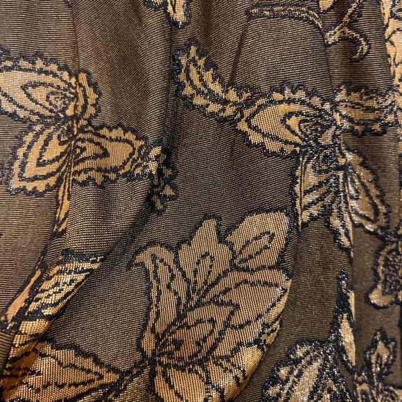 Dress Forum Brown Gold Floral Print Spaghetti Strap Midi Dress, Women's Size S - Picture 3 of 12